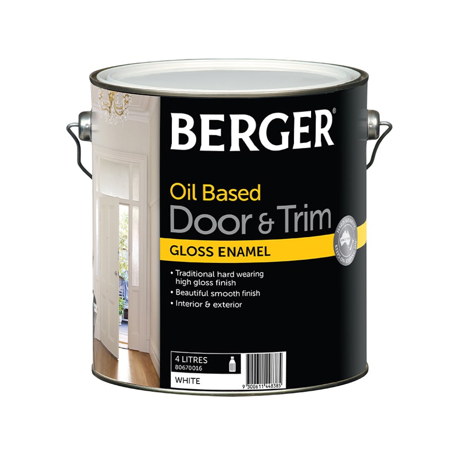 BERGER DOOR & TRIM OIL BASED GLOSS ENAMEL WHITE