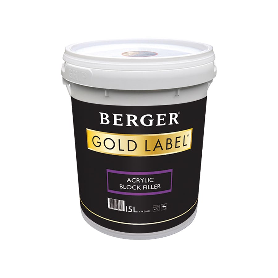 BERGER GOLD LABEL ACRYLIC BLOCK FILLER WHITE 15L