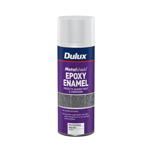DULUX METALSHIELD EPOXY ENAMEL SPRAY FLAT WHITE 300G