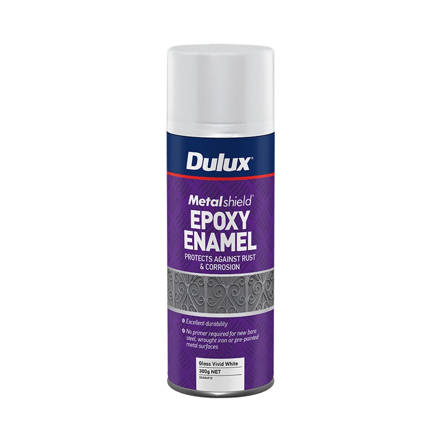 DULUX METALSHIELD EPOXY ENAMEL SPRAY GLOSS WHITE 300G