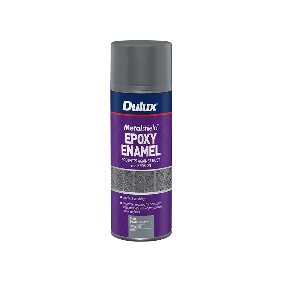 DULUX METALSHIELD EPOXY ENAMEL SPRAY GLOSS PEWTER SHADOW 300G