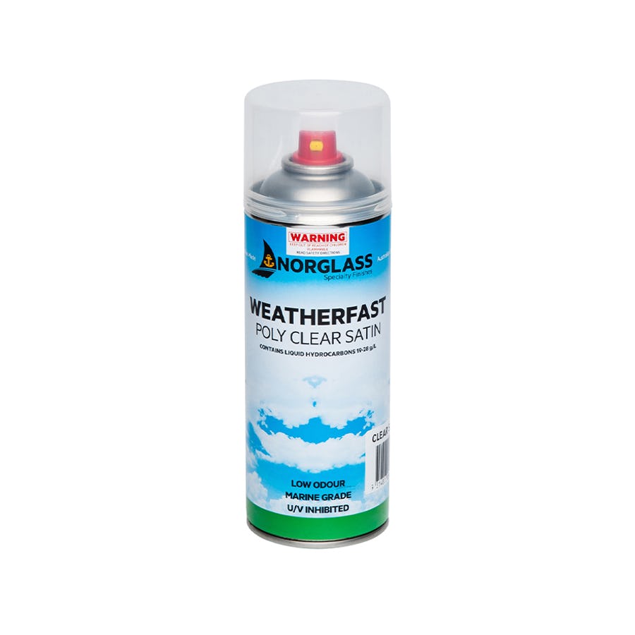 NORGLASS WEATHERFAST POLY CLEAR AEROSOL SATIN 300G