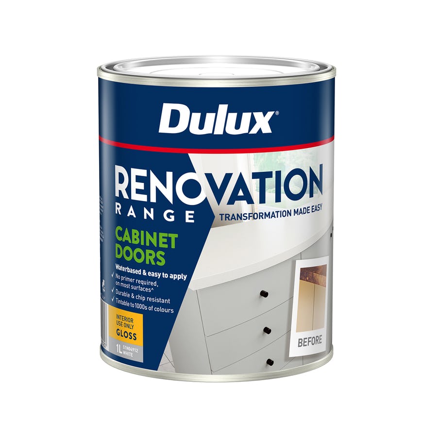 DULUX RENOVATION RANGE CABINET DOORS SATIN VIVID WHITE